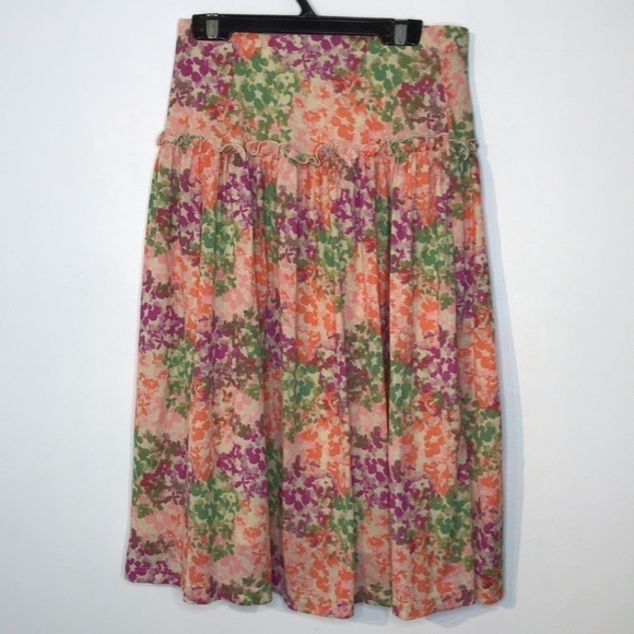 NWT Kate Hill floral tiger lily print skirt - Picture 6 of 7